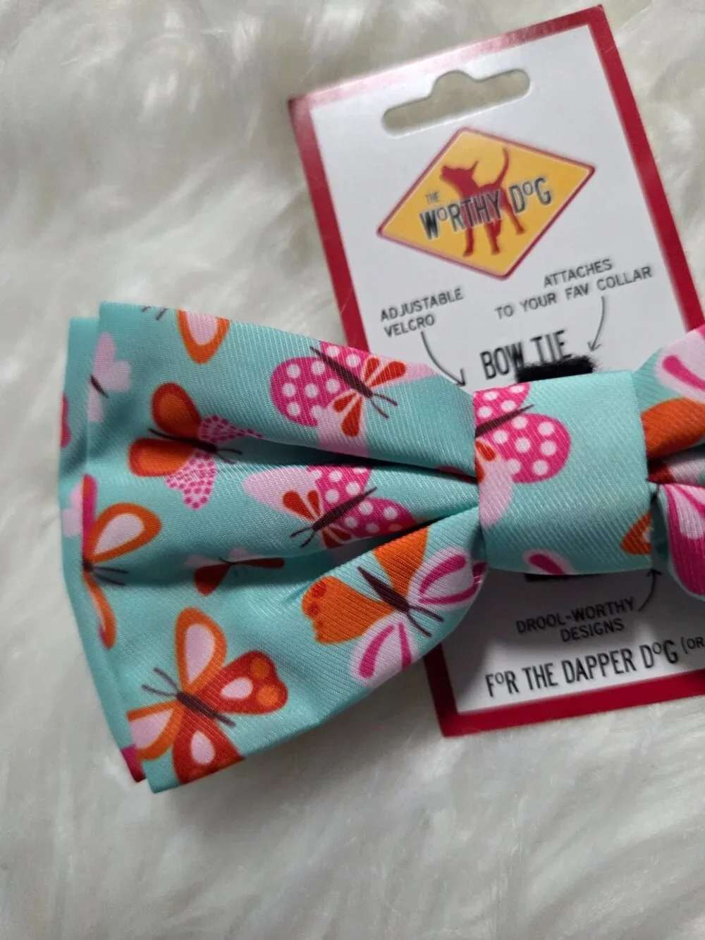 The Worthy Dog Butterfly Design Collar Bow